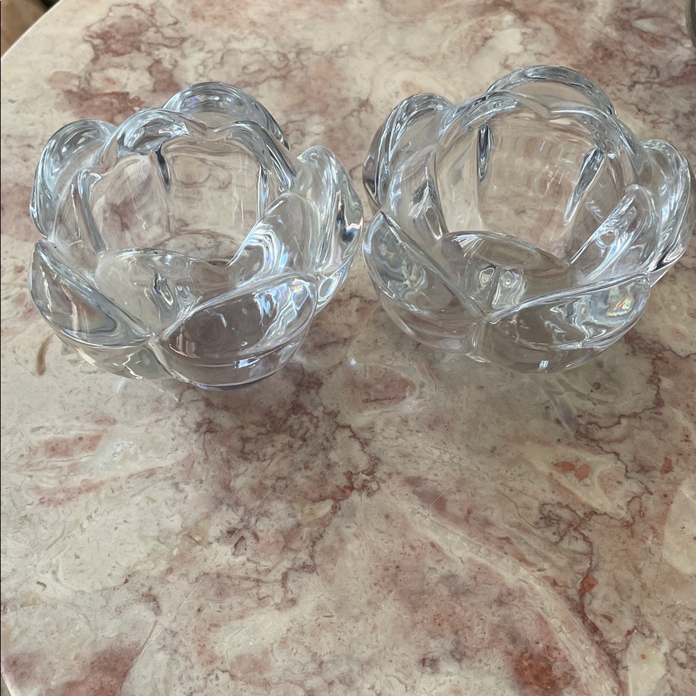 EUC~Vintage Mikasa Tulip Shaped Solid Lead Heavy Weight Tea light Candle Holders